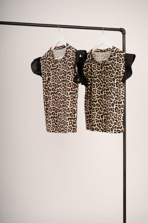 Musculosa Merlina Estampado Animal Print Mangas Poplin Biros