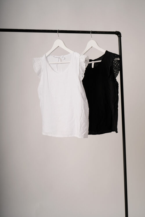 Musculosa Cey Premium Manga Broderie Para Atar Atras Cliff