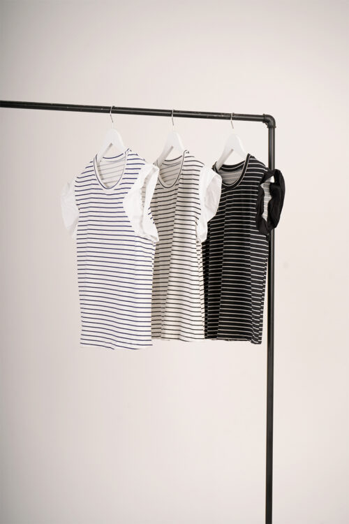 Musculosa Modal Rayado Mediano Mangas Poplin Orbi