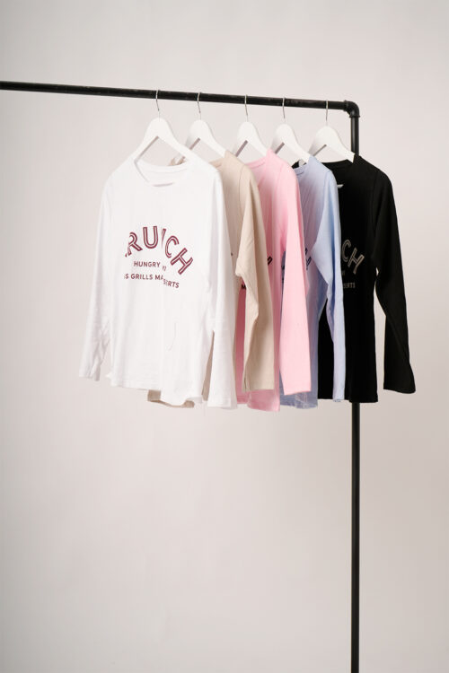 Remera Manga Larga Jersey Peinado Estampa Brunch