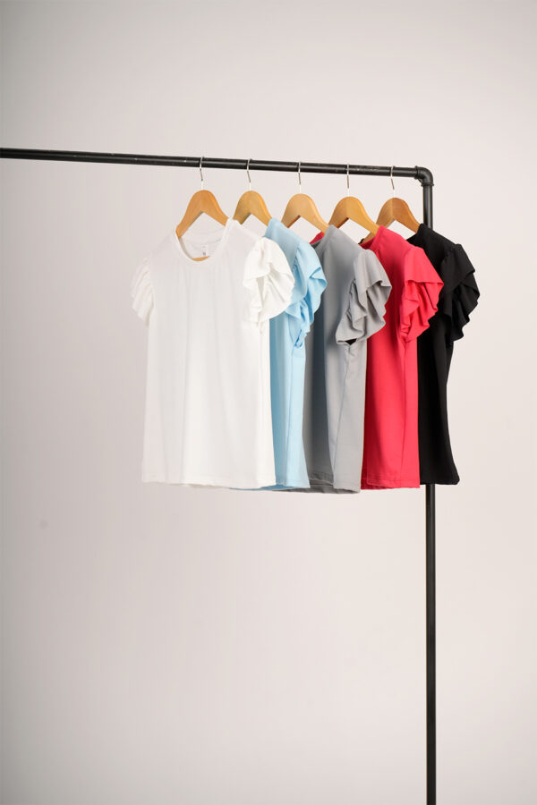 Musculosa Ribb Liso Volado Manga Glam