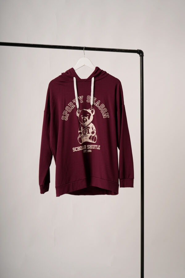 Maxibuzo Rustico Frizado Con Capucha Estampa Scholar Shuffle Sporty