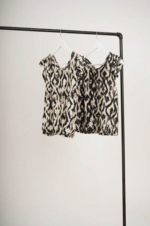 Musculosa Cey Premium Estampado Para Atar Atras Manga Volado Addy