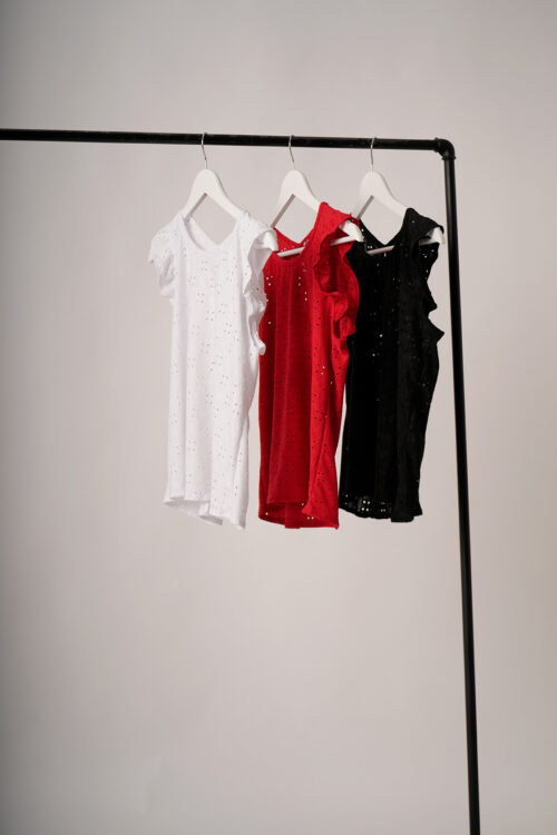 Musculosa Con Gota Broderie Punto Flor Mogan