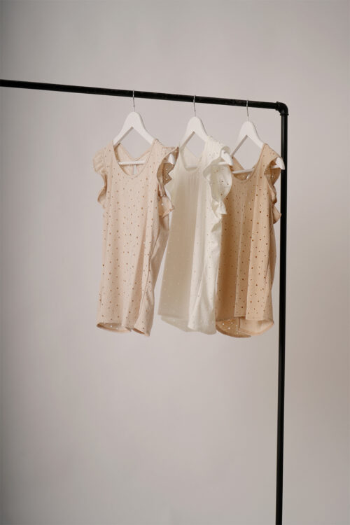 Musculosa Con Gota Broderie Punto Flor Grande Elina
