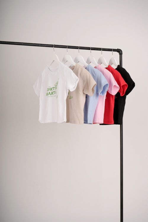 Remera Corta Algodon Jersey Peinado Estampa Martini