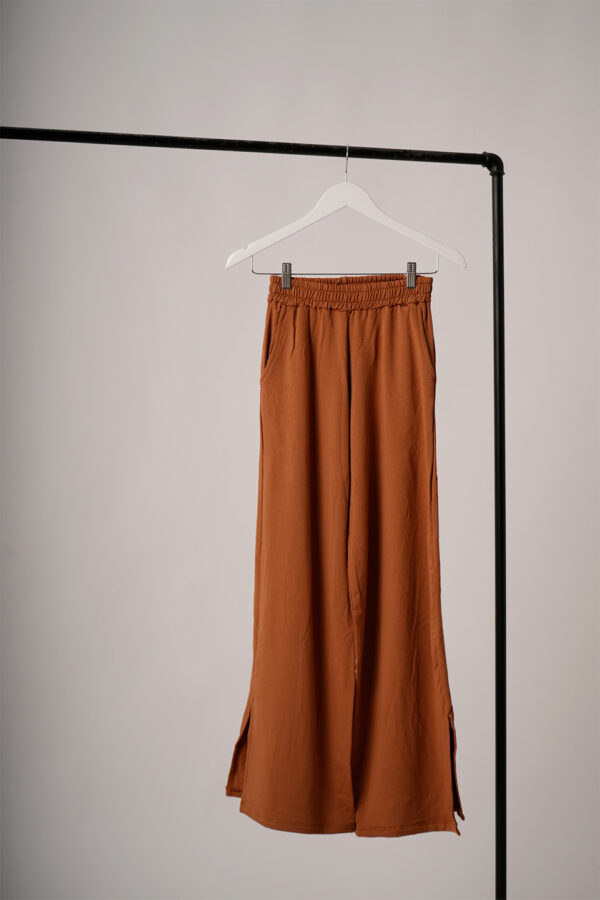 Palazzo Wide Leg Rustico Frizado Con Tajo Maite
