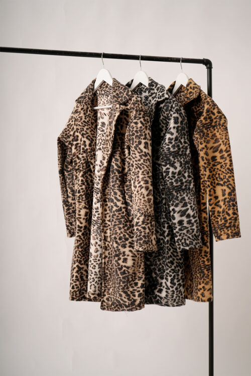 Saco Largo Paño Estampado Animal Print Mariel