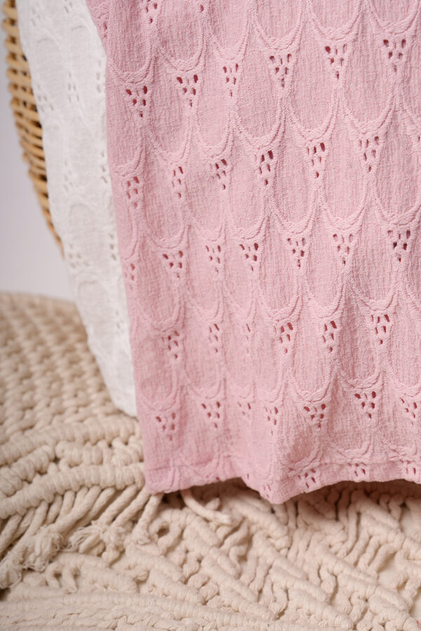 Musculosa Gota Con Moño Atras Broderie Crep Gota Con Puntos Ana