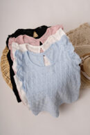 Musculosa Con Gota Broderie Crep Ela