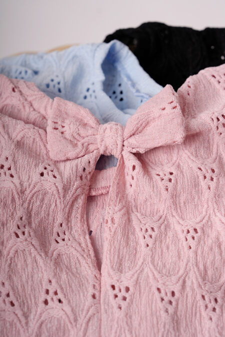 Musculosa Gota Con Moño Atras Broderie Crep Gota Con Puntos Ana - Imagen 2