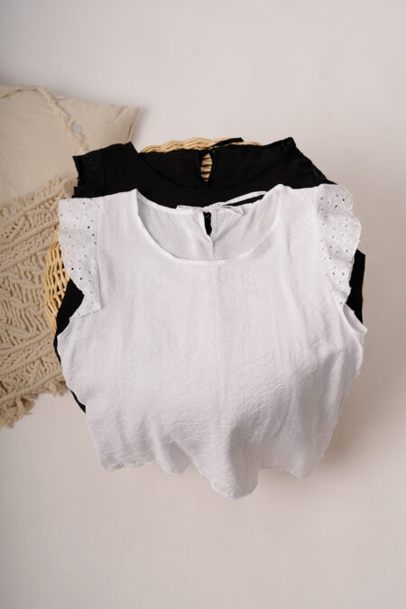 Musculosa Cey Premium Manga Broderie Para Atar Atras Cliff
