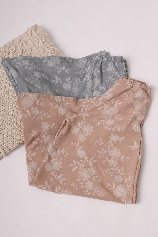 Palazzo Cey Broderie Puffing Estampado Flores Loana