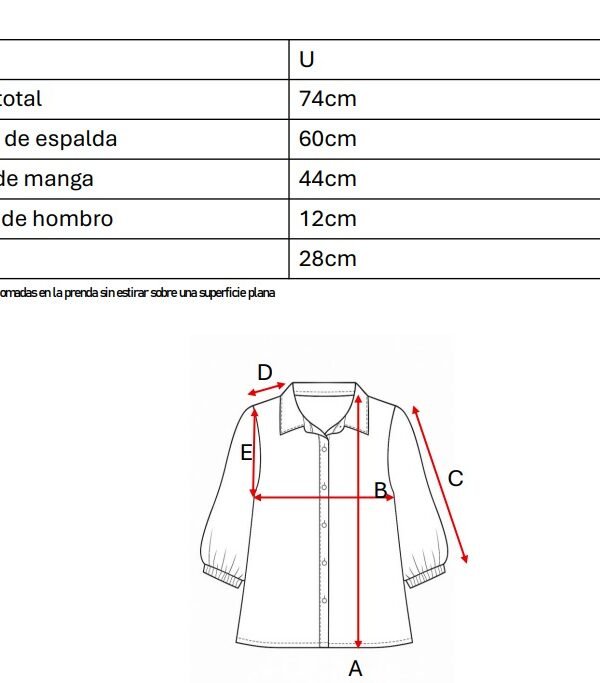 Camisa Larga Lino Rayado Manga Fruncida Viany