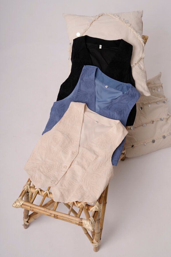 Conjunto Sastrero Chaleco y Short Pollera Lino Sastreria Broderia Limbo