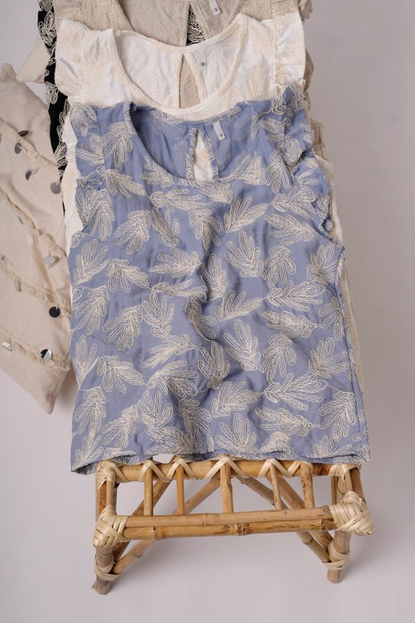 Musculosa Gota Lino Broderie Galu