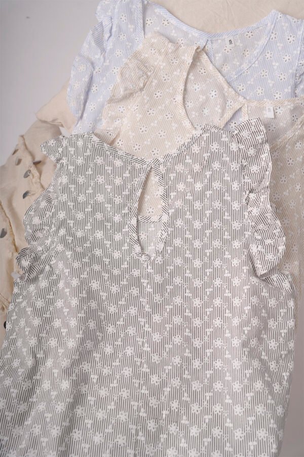 Musculosa Gota Poplin Con Broderie Mia