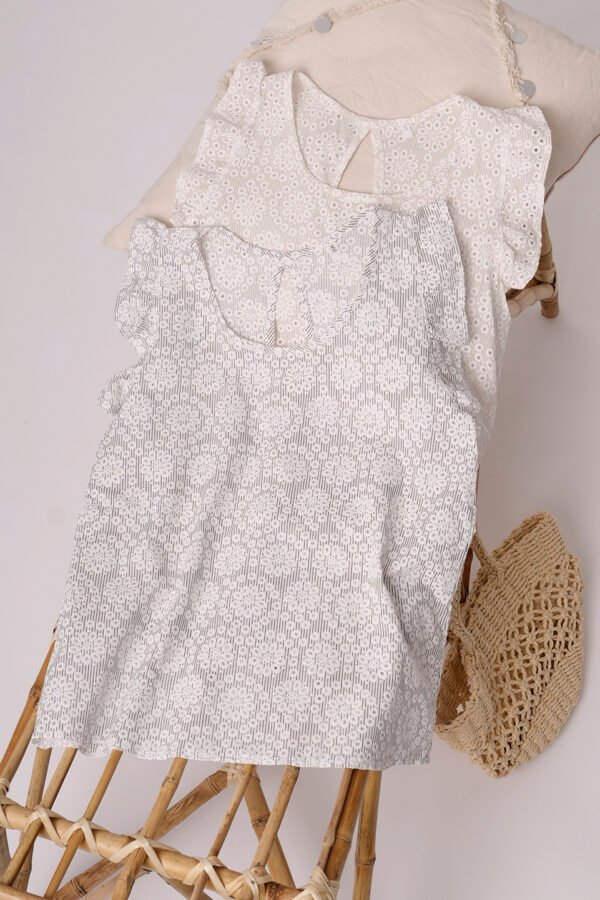 Musculosa Gota Poplin Con Broderie Velly