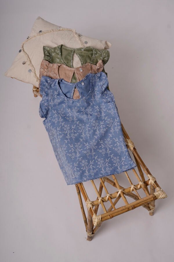 Musculosa Gota Lino Twill Puffing Trega - Azul, M