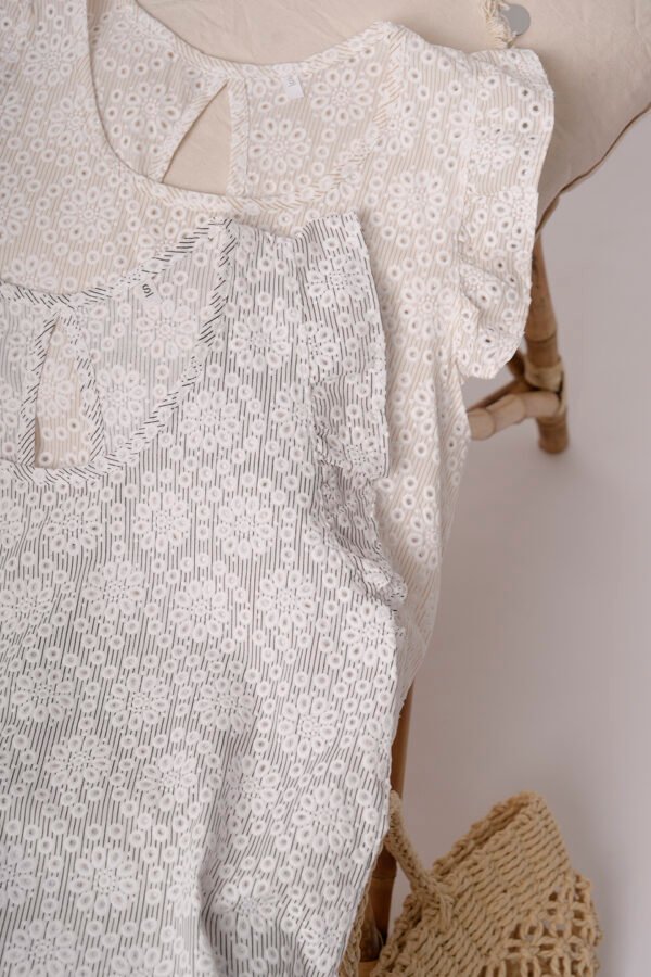 Musculosa Gota Poplin Con Broderie Velly