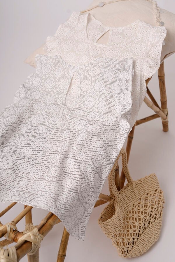 Musculosa Gota Poplin Con Broderie Velly