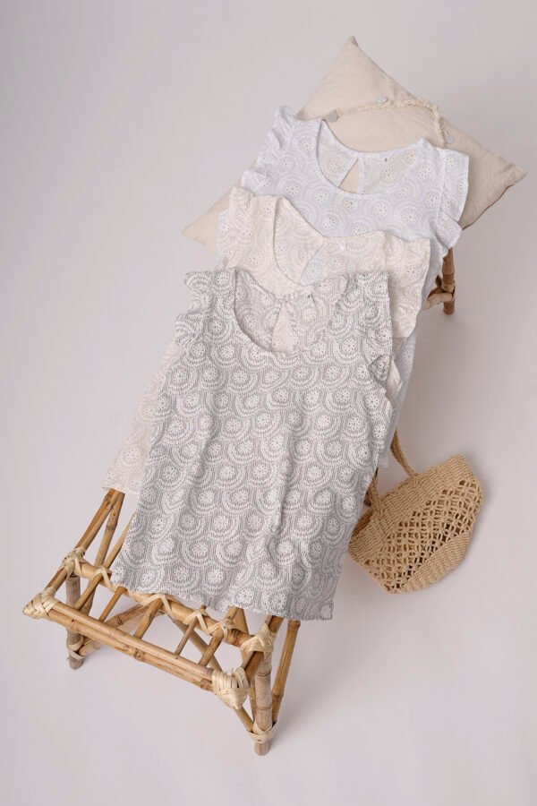 Musculosa Gota Poplin Con Broderie Frida