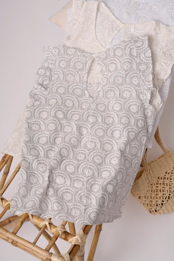 Musculosa Gota Poplin Con Broderie Frida