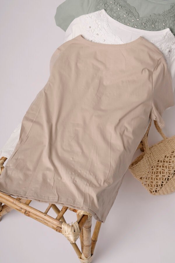 Remera Manga Corta Lycra Puntilla Tacha Broderie Nadir