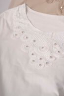 Remera Manga Corta Lycra Puntilla Tacha Broderie Maria