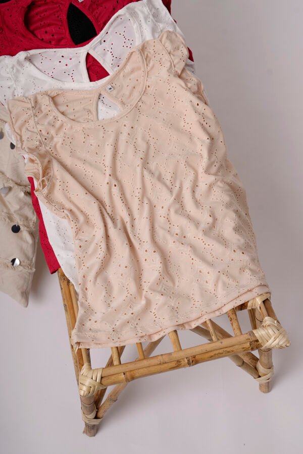 Musculosa Con Gota Broderie Punto Viole