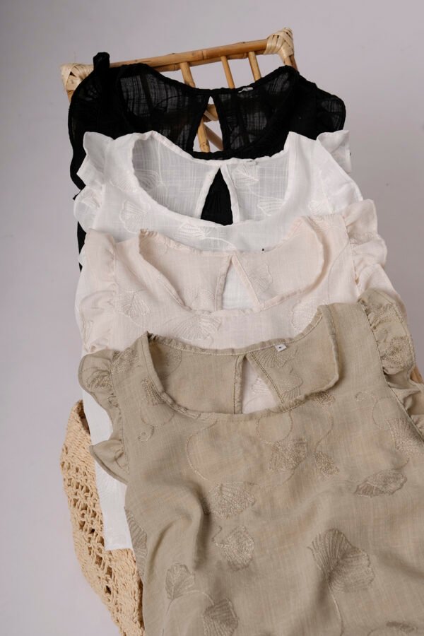 Musculosa Gota Lino Broderie Crystal