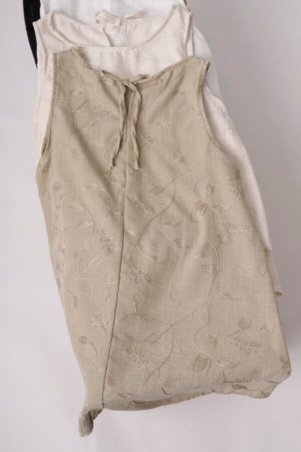 Vestido Para Atar Atras Lino Broderie Kiwi