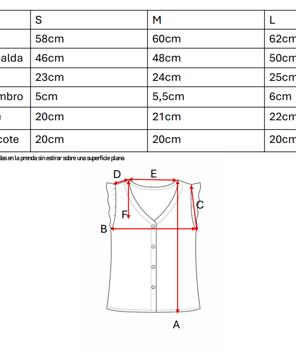 Musculosa Volado Con Botones Lino Broderie Camelia