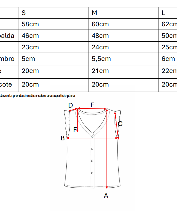 Musculosa Volado Con Botones Lino Broderie Hana