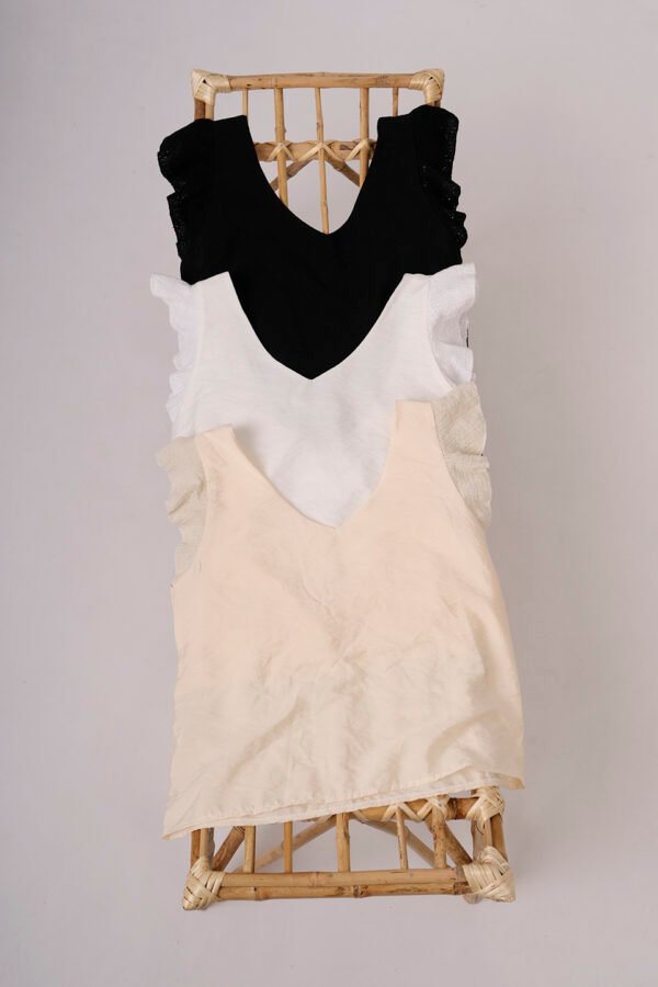 Musculsa Satin Mate Manga Broderie Algodon Reila