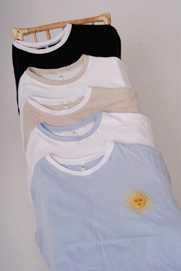 Remera Boxy Jersey Sol De Mayo Lado Izquierdo En DTF Sun