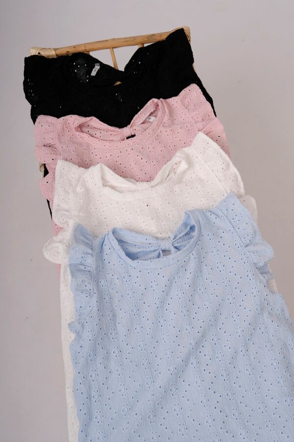 Musculosa Gota Con Moño Atras Broderie Crep Pao