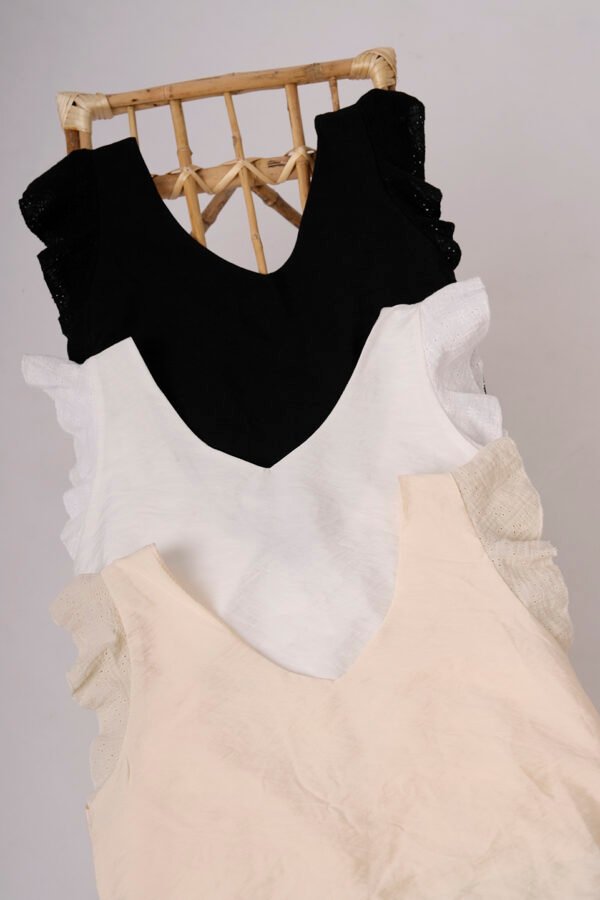 Musculsa Satin Mate Manga Broderie Algodon Reila