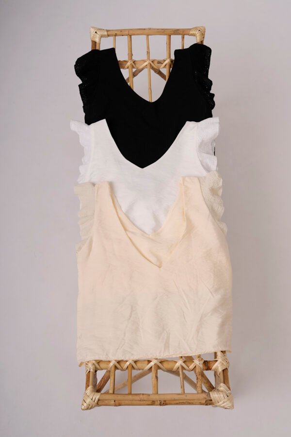 Musculsa Satin Mate Manga Broderie Algodon Reila