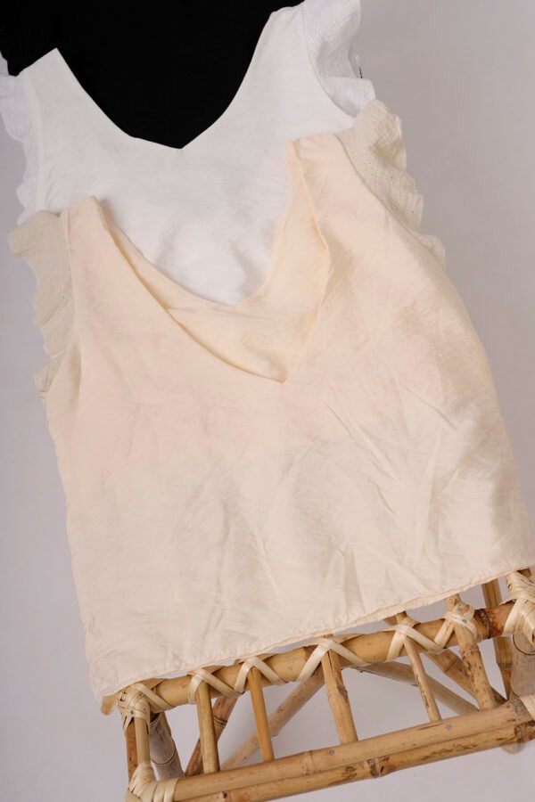 Musculsa Satin Mate Manga Broderie Algodon Reila