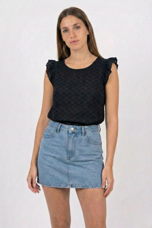 Musculosa Con Gota Broderie Plano Lury