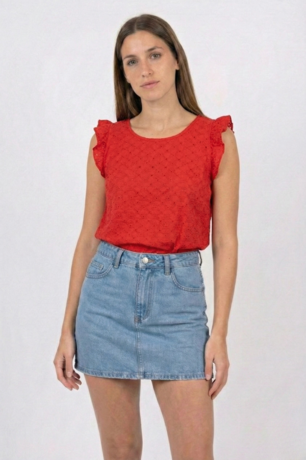 Musculosa Con Gota Broderie Plano Lury