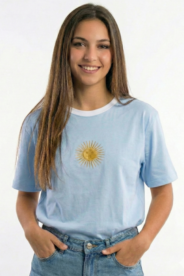 Remera Boxy Sol De Mayo DTF En El Medio SOLCITO