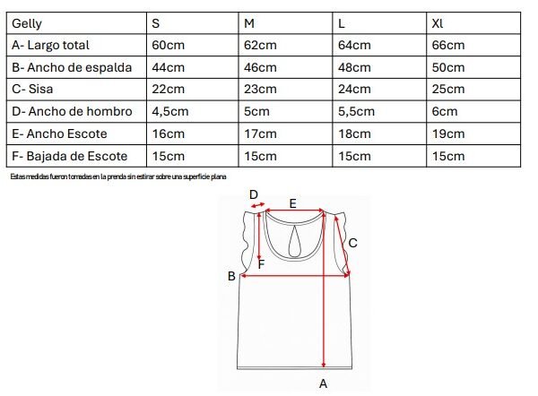 Musculosa Con Gota Broderie Plano Gelly
