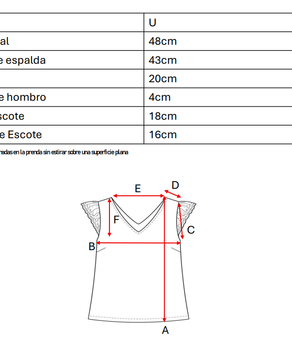 Musculsa Satin Mate Manga Broderie Algodon Reila
