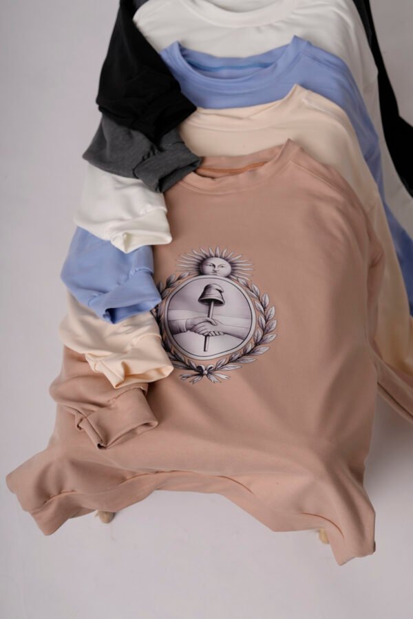 Buzo Rustico Lycra Cuello Redondo Escudo Argentina DTF "LIBERTAD"