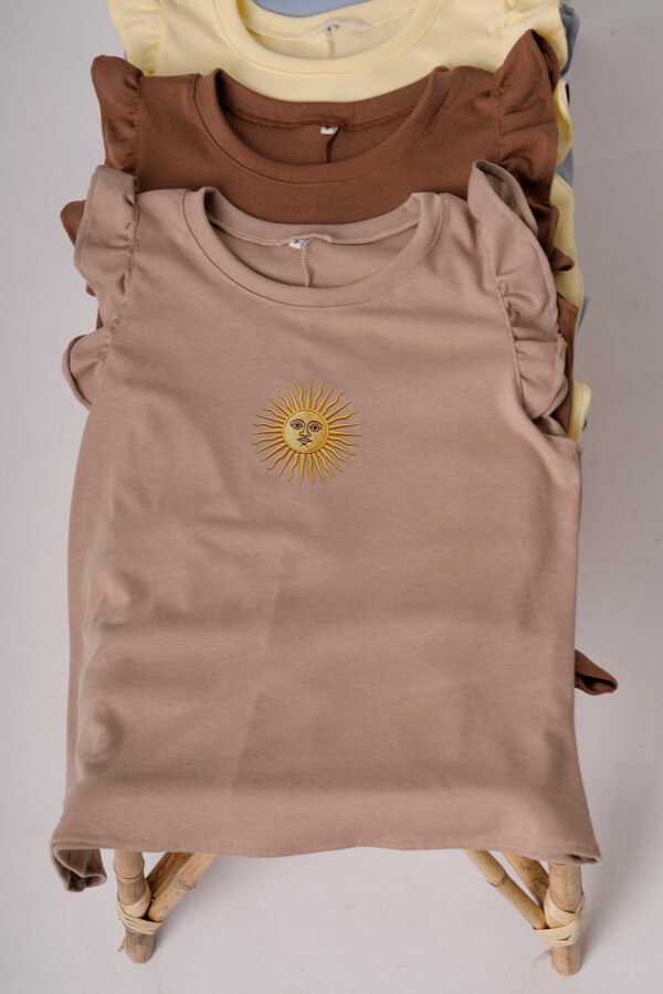 Musculosa Ribb Manga Volado Sol De Mayo Argentina En El Medio DTF "SUNNY"