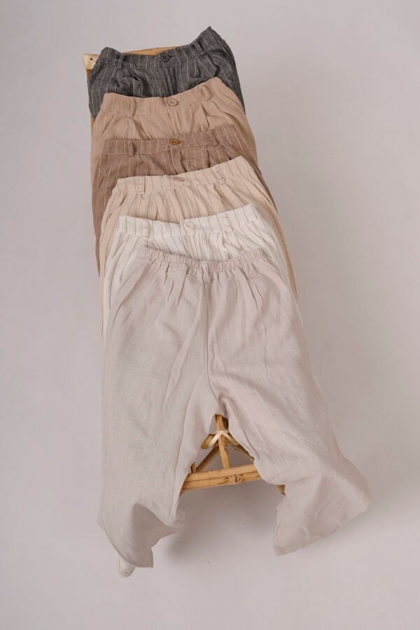 Pantalon Lino Rayado Doya - Gris Oscuro, 40