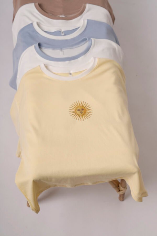 Remera Boxy Ribb Sol De Mayo Argentina En El Medio en DTF "SOLES"