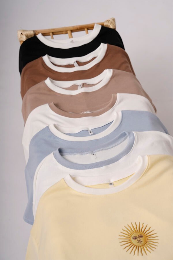 Remera Boxy Ribb Sol De Mayo Argentina En El Medio en DTF "SOLES"